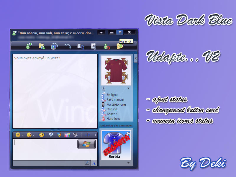 Windows Live Messenger Vista Dark-Blue Skin Ekran Görüntüleri - 1
